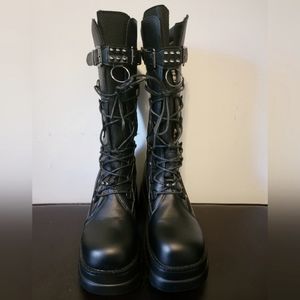 Bondage knee high platform boots